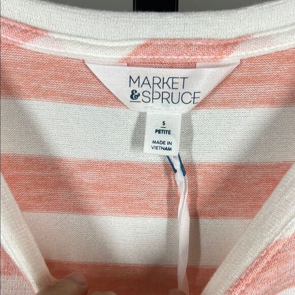 Market & Spruce Pink Relaxed High Low Short Sleeve Tee - Picture 5 of 5